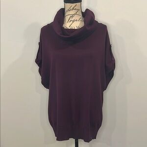 NWT Cecil Germany fine knit cowl neck sweater eggplant purple M